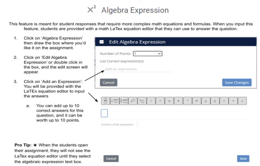 Algebra Digital Worksheet Tools