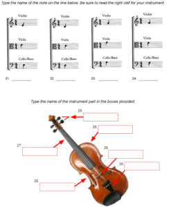 Beginning Orchestra Activty made with TeacherMade