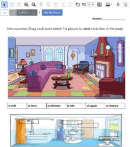 TeacherMade Shared Spanish Vaocabulary Activity